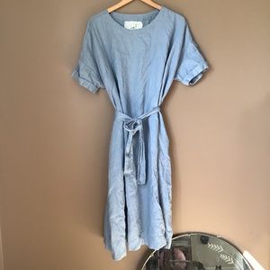 Notperfect linen dress with drop shoulder
